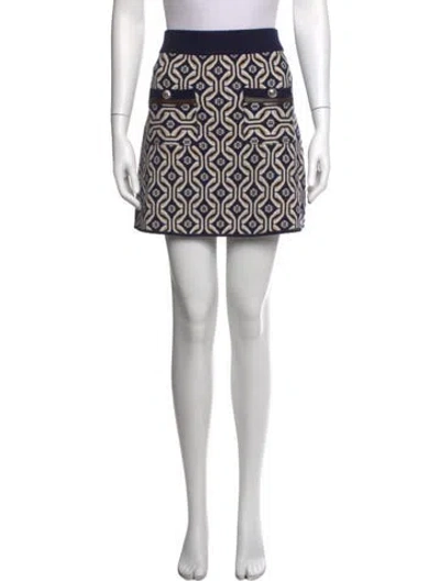 Pre-owned Maje Printed Mini Skirt In Blue