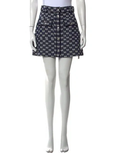 Pre-owned Maje Printed Mini Skirt In Blue/white