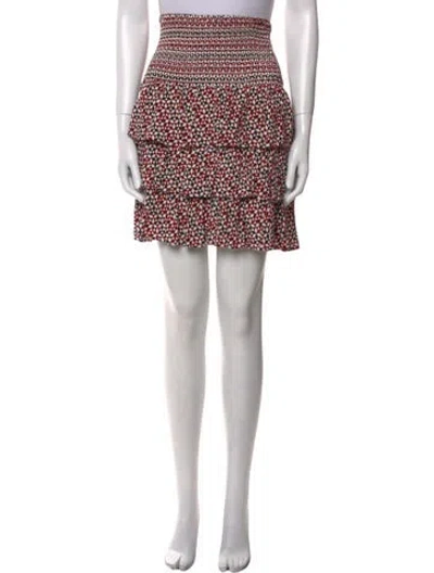 Pre-owned Maje Printed Mini Skirt In Multi