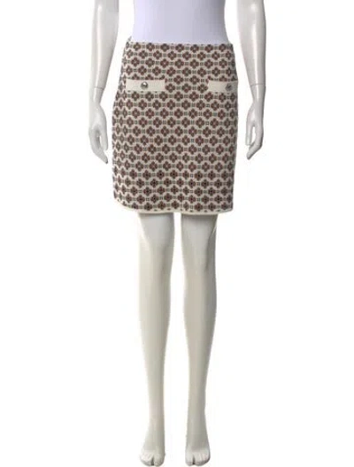 Pre-owned Maje Printed Mini Skirt In Neutral