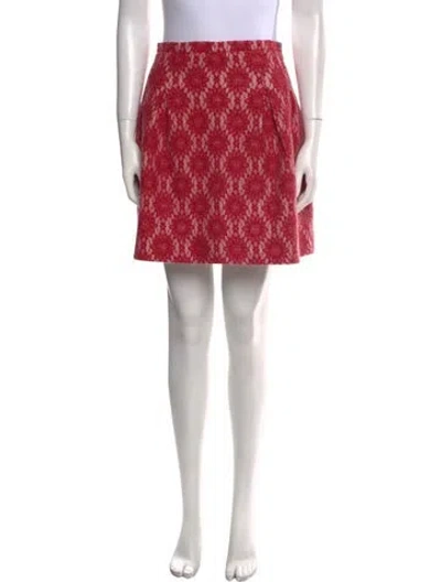 Pre-owned Maje Printed Mini Skirt In Red