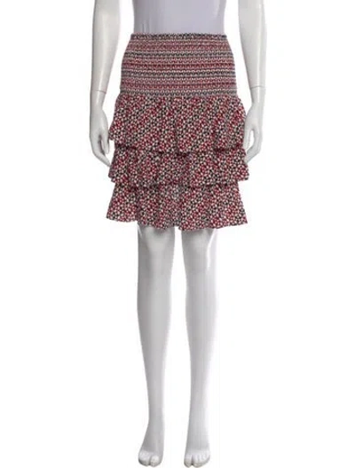 Pre-owned Maje Printed Mini Skirt In Red