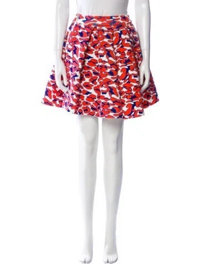 Pre-owned Maje Printed Mini Skirt In White
