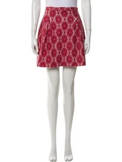 Pre-owned Maje Printed Mini Skirt In White