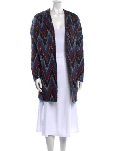 Pre-owned Maje Printed Open Front Sweater