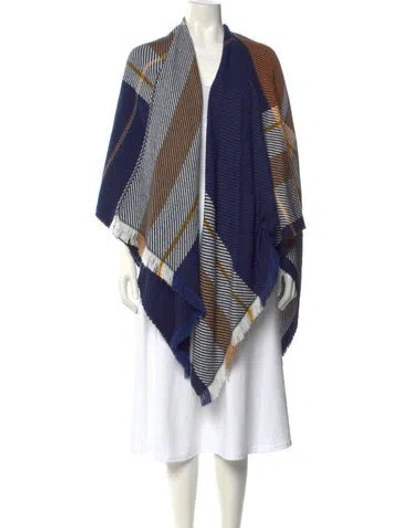 Pre-owned Maje Printed Open Front Sweater In Blue