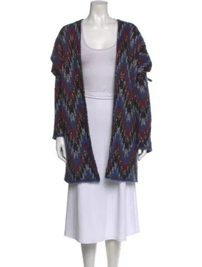 Pre-owned Maje Printed Open Front Sweater In Multi