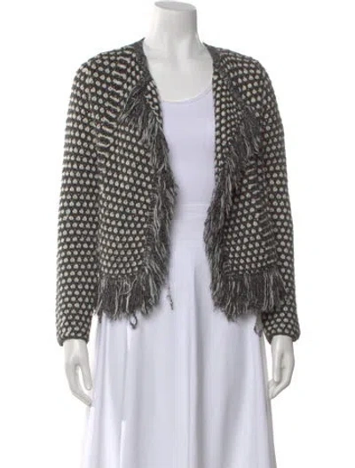 Pre-owned Maje Printed Open Front Sweater In Multi