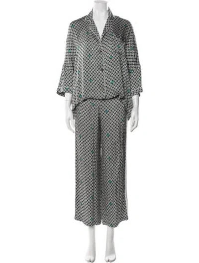 Pre-owned Maje Printed Pantsuit In Green