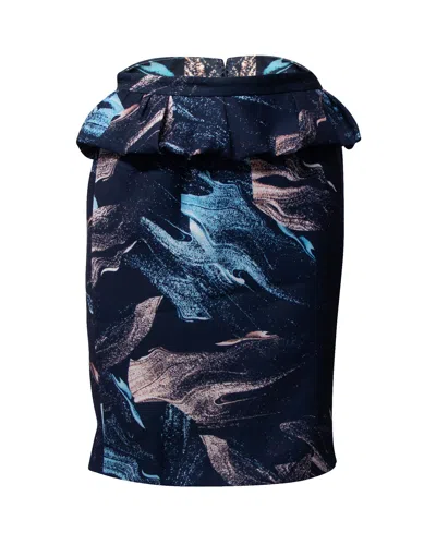 Maje Printed Peplum Pencil Skirt In Multicolor Polyester
