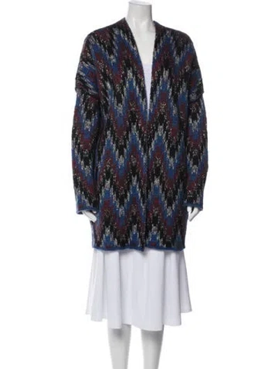 Pre-owned Maje Printed Plunge Neckline Sweater In Multi