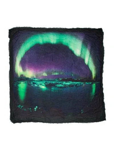 Pre-owned Maje Printed Scarf In Green