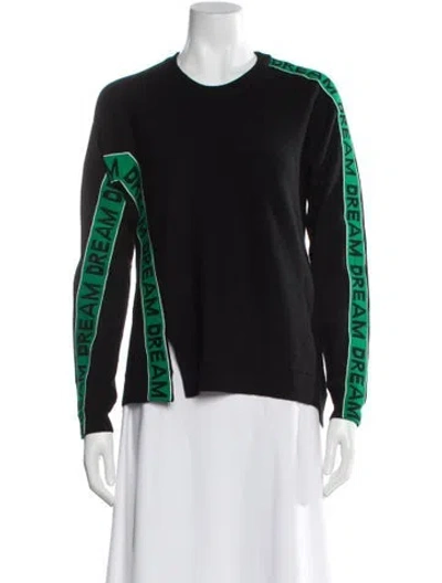 Pre-owned Maje Printed Scoop Neck Sweater In Black