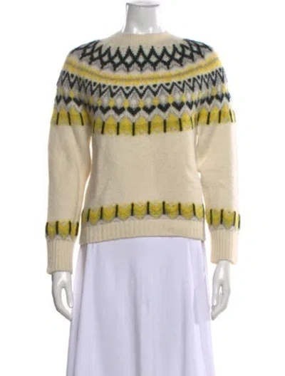 Pre-owned Maje Printed Scoop Neck Sweater W/ Tags In Neutral