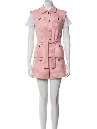 Pre-owned Maje Printed Short Set In Pink
