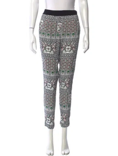 Pre-owned Maje Printed Straight Leg Pants In Blue