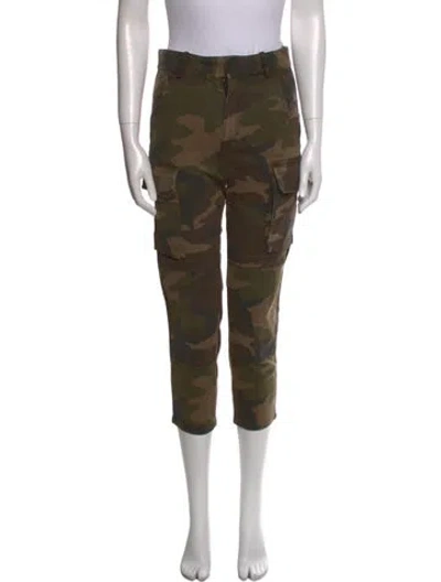 Pre-owned Maje Printed Straight Leg Pants In Brown