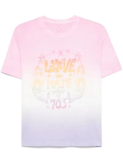 Maje Cotton Tie-dye T-shirt In Rose
