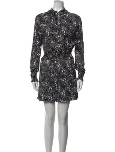 Pre-owned Maje Printed Tie Neck Jumpsuit W/ Tags In Black