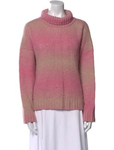 Pre-owned Maje Printed Turtleneck Sweater In Pink