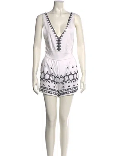 Pre-owned Maje Printed V-neck Romper In Multi