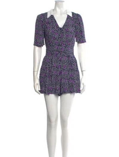 Pre-owned Maje Printed V-neck Romper In Multi