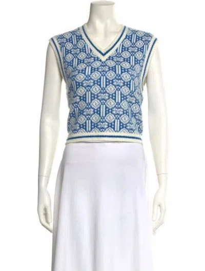 Pre-owned Maje Printed V-neck Sweater