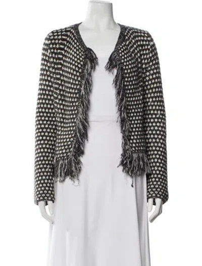 Pre-owned Maje Printed V-neck Sweater In Gray