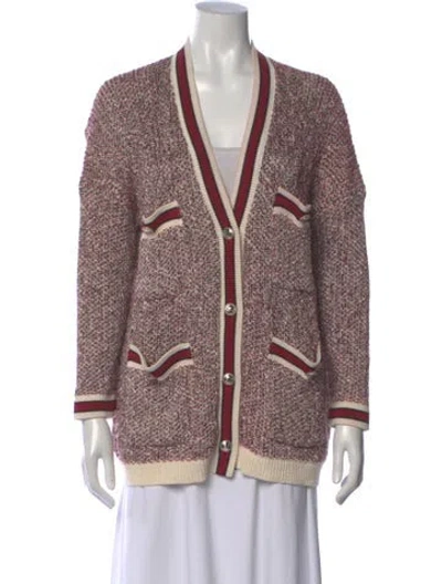Pre-owned Maje Printed V-neck Sweater In Multi