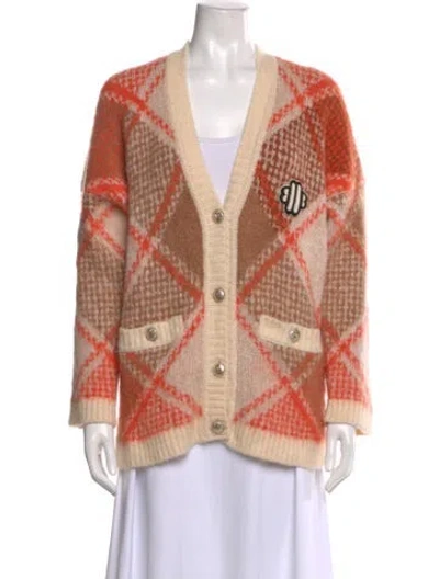 Pre-owned Maje Printed V-neck Sweater In Orange
