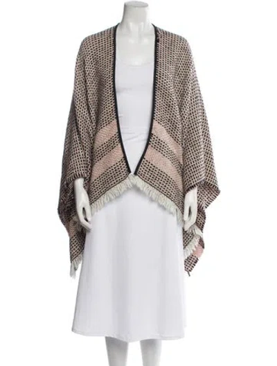 Pre-owned Maje Printed V-neck Sweater In White