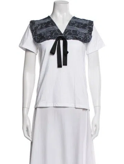 Pre-owned Maje Printed V-neck T-shirt In Neutral