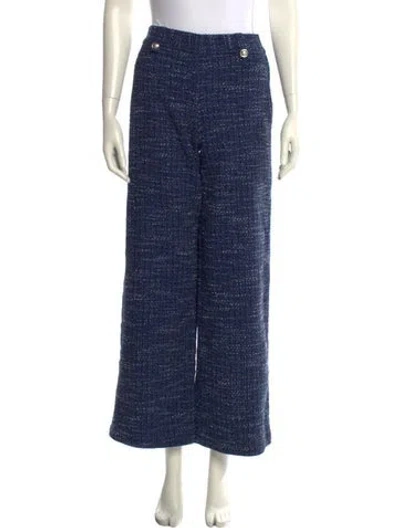Pre-owned Maje Printed Wide Leg Pants In Blue