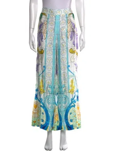 Pre-owned Maje Printed Wide Leg Pants In Blue