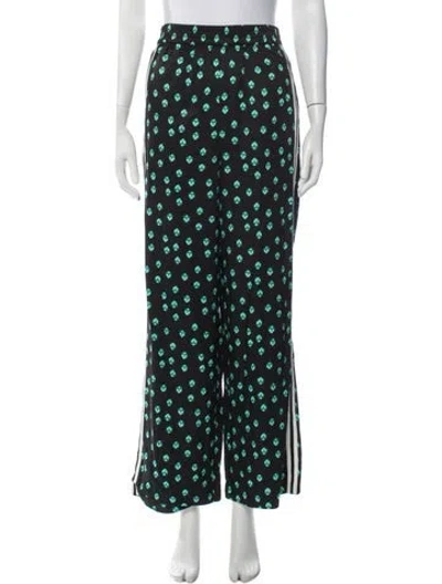 Pre-owned Maje Printed Wide Leg Pants In Blue