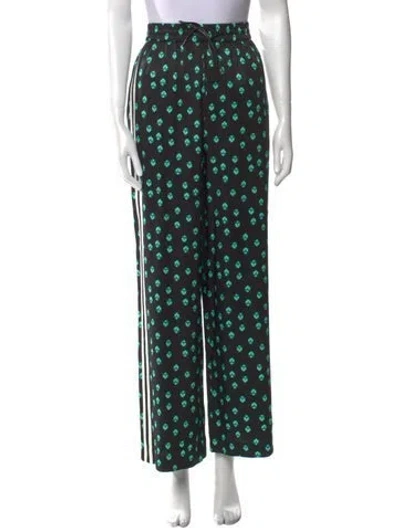 Pre-owned Maje Printed Wide Leg Pants W/ Tags In Black