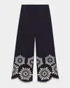 Maje Trousers With Crochet Detail In Navy