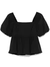 Maje Poplin Balloon Sleeve Top In Black