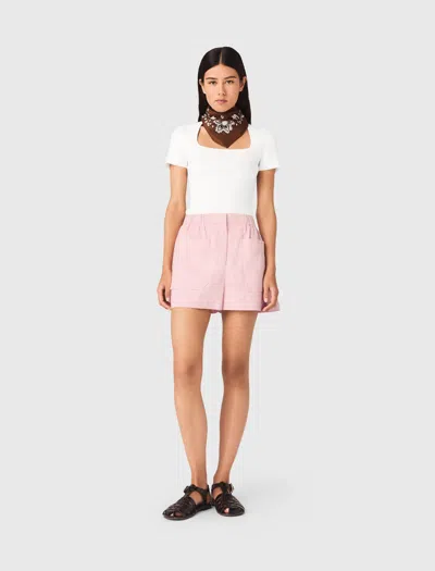 Maje Pull Cotelée À Encolure Carrée In White