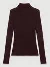 Maje Pull En Laine Et Soie In Marron