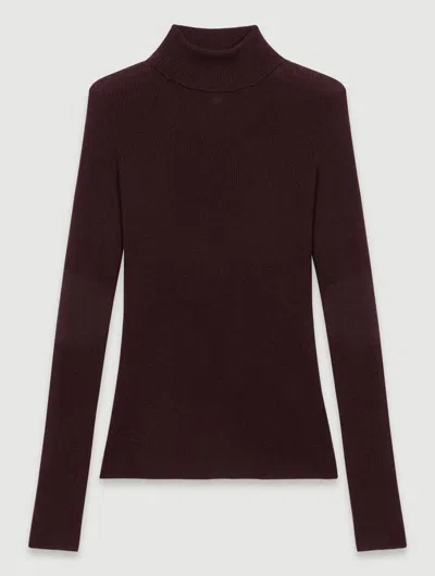 Maje Pull En Laine Et Soie In Marron