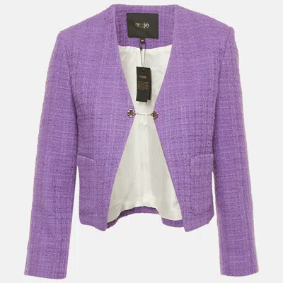 Pre-owned Maje Purple Tweed Jacket Xs