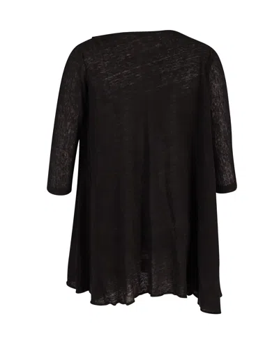 Maje Quarter-sleeved Mini Dress In Black Linen