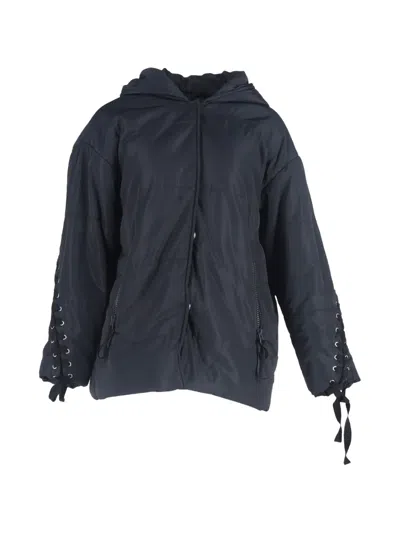 Pre-owned Maje Quilted Hooded Jacket In Blue