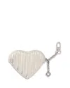 Maje Quilted Metallic Heart Purse In Silver