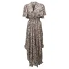 Maje Rachelle Floral Print Smocked Midi Dress In Multicolor Viscose In Multi