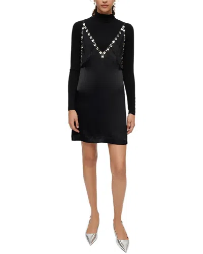 Maje Radeau Mini Dress In Black