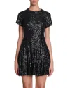 Maje Sequin-embellished Dress In Black