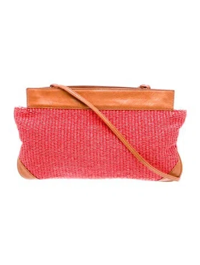 Pre-owned Maje Raffia Crossbody Bag In Red