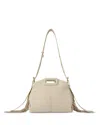 Maje Raffia Effect Miss M Mini Bag In Beige